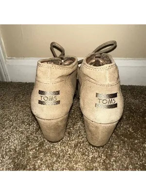 Toms Tan Suede Ankle Wedge Boots Women's Size 7.5 thumbnail 6