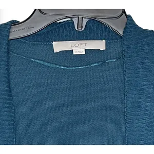Ann Taylor Loft Womens Open Sweater Size XS Green Wool Blend Long Sleeve‎ thumbnail 2