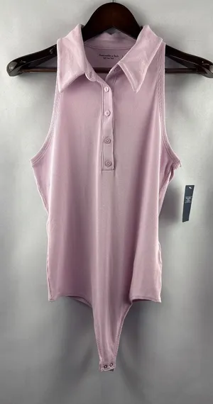 Women’s Abercrombie & Fitch Large Cool Pink Sleeveless Bodysuit thumbnail 1