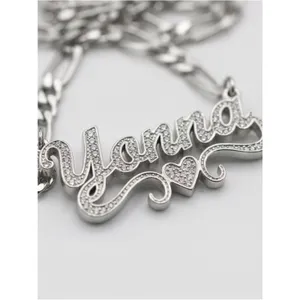 Silver-tone Women’s Name Pendant Necklace - Lightweight chain for everyday wear. thumbnail 6