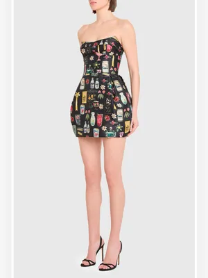 Amanda Uprichard Bowery Mixed Print Strapless Cocktail Minidress Size XS thumbnail 3