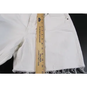 Old Navy Women’s High‑Rise Slouchy Straight White Denim Cut‑Off Shorts Size 8 thumbnail 5