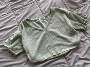 Altar'd State Cropped Green Top thumbnail 1