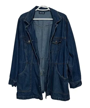 Baccini Women's Demin Blue‎ Button Up Jacket Size Unknown Probably 1X thumbnail 1