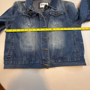 Between Us Womens Medium Wash Denim Jacket Blue Cotton Button Front Size L thumbnail 9