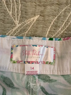 Floral Print Women’s Bermuda Shorts in Pink and Green thumbnail 3