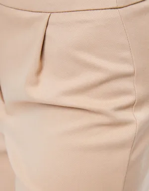 Bershka high waisted beige tan wide leg pants thumbnail 8