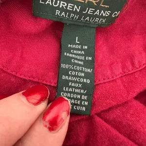 LRL Lauren Jeans Co Womens Ruffled Top Size L‎ Western Cowgirl Boho Lace Up thumbnail 5
