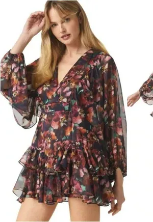 NWT Misa Los Angeles Jolene Libra Fleur Chiffon Mini Dress Size Small thumbnail 11