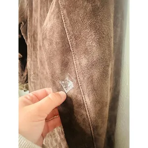VINTAGE EDDIE BAUER Brown Faux Fur Lined Suede Leather Oversized Coat Size M thumbnail 6