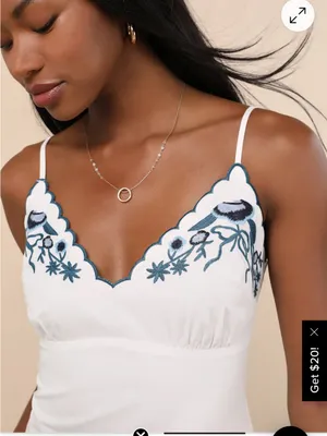 Lulus Finnlyn Ivory Embroidered Sleeveless Mini Dress thumbnail 3