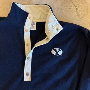 Rivalry Threads BYU Cougars Navy Snap Fleece Pullover Women's Small thumbnail 3