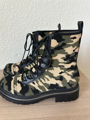 Comfort By Alexis Bendel Camo Combat Boots Green Black Grunge thumbnail 4