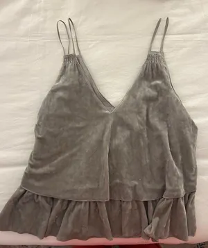 Aerie Grey Velvet Top thumbnail 1