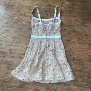 Ryse the Label Revolve lace sequin nude and cream mini dress thumbnail 6