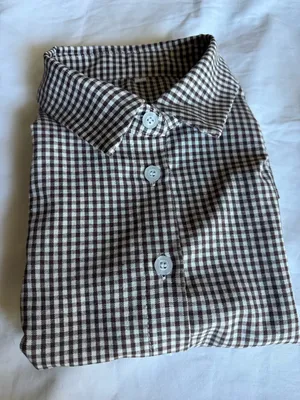 Brown Gingham Short Sleeve Button thumbnail 4