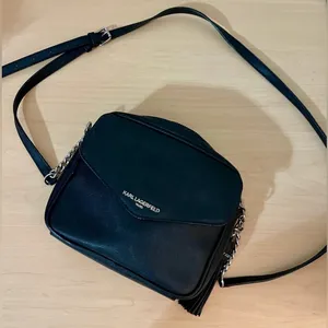 Karl Lagerfeld Black Crossbody with Silver Hardware thumbnail 2
