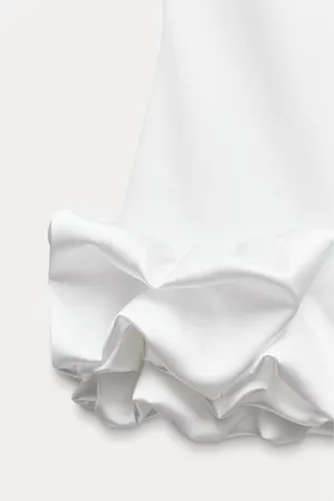 Zara dress mini white fitted bodycon with ruffled skirt party evening wedding thumbnail 10
