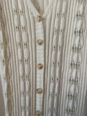 12th Tribe Nicoletta Cream Knit Longline Top thumbnail 5