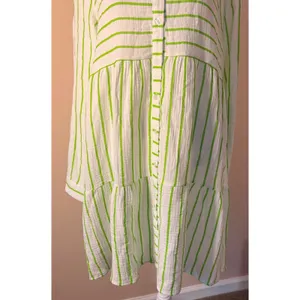 Anne Cole Ibiza Shirt Dress Womens S Lime Green NEW Striped Cotton Cover Up‎ thumbnail 9