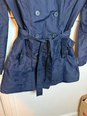 MNG Suit Y2K Navy Blue Raincoat Size XS thumbnail 7