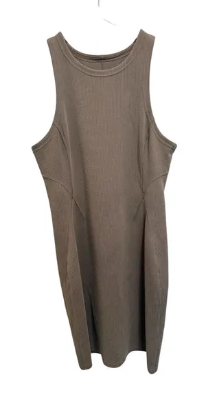 LULULEMON‎ Ribbed Softstreme Slim-Fit Tank Top Dress in Nomad size 12 thumbnail 1