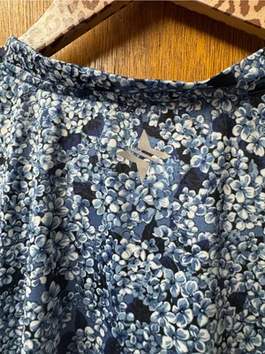 Tuckernuck Tnuck Sport Short Sleeve Floral Top Shirt Round Neck Blue Medium thumbnail 10