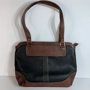 Born concept faux leather shoulder bag black/brown thumbnail 1