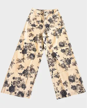 Entro Dusty Bloom Floral Wide Leg Pants Size S thumbnail 1