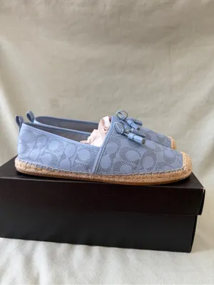Coach Women's Carson Signature Jacquard Espadrille Loafers Lather Blue Size 11B thumbnail 5