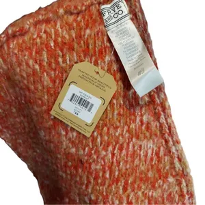 NWT Frye & Co Orange Tan Cream Knit Infinity Scarf Cozy Winter Wrap OS thumbnail 4
