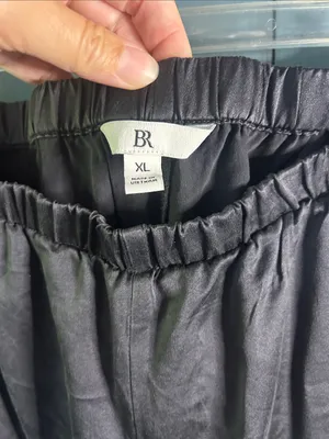 Banana Republic Wide-Leg Satin Women’s Pants in Charcoal Gray | Size XL thumbnail 2