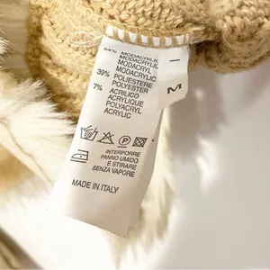 Vintage Y2K Women’s Size Medium Faux Fur Tan Brown Ribbed Knit Full‎ Zip Jacket thumbnail 4
