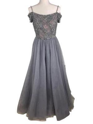 Sherri Hill 51450 Dress Off Shoulder Beaded Bodice Tulle Skirt Ball Gown Size 6 thumbnail 3