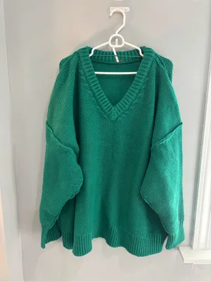 Free People Allie V - Neck Mountain View Large Oversized Comfy chunky thumbnail 11