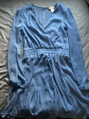 Altar'd State Light Blue Wrap-Front Chiffon Romper thumbnail 1