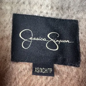 Jessica Simpson Plaid Wool Blend Coat Womens XS Camel Brown Ombre Peacoat Jacket thumbnail 6