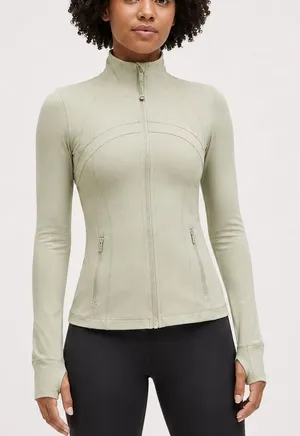 Lululemon Define Jacket Nulu Fog Green‎ Size 2 Slim Fit Thumbholes thumbnail 1