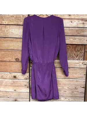 Suzi Chin Tie-Waist Dress | Purple, LS, 14 thumbnail 3