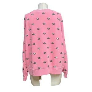 Wildfox Lip‎ Service Sweatshirt Pigment Red Pink Black Size XS thumbnail 6