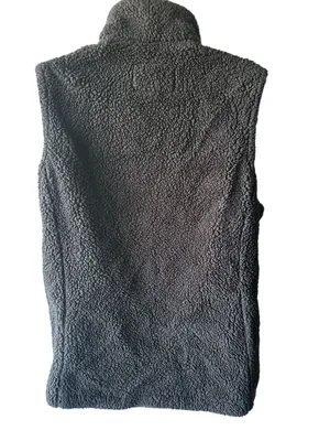 Sage Collective Women’s Black Sherpa Fleece Vest Size M Cozy High Pile Zip Up thumbnail 2