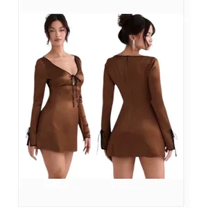 NWT House of CB Sakina Copper Satin Mini Dress Size Small thumbnail 2