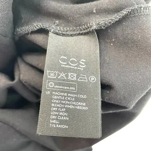 COS Black Tie Front Long Sleeve Paperbag‎ Skirt Dress Size Small thumbnail 7