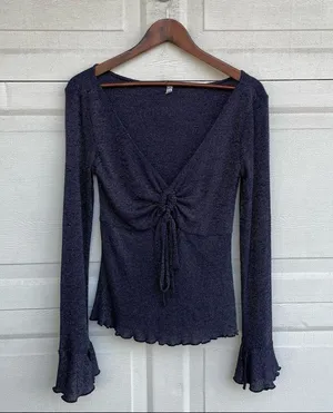 Free People Y2K Shirt Top Medium thumbnail 4