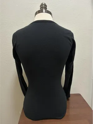 Y2K Roses Rhinestone Embellishment Black Long Sleeve Sz S thumbnail 2