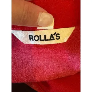 Rollas Wrap Shirt Women Small Red Floral Print Delilah‎ Blouse Boho Cottagecore thumbnail 7