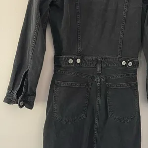 GAP Denim Mini Dress Long Sleeve Pocket in Black Wash‎ Button Front Size 4 thumbnail 10