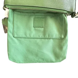 Coach Crossbody‎ Bag Green Pebble Leather Front Pocket Adjustable Strap thumbnail 11