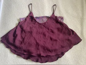 Free People Turn It On Camisole in Plum Vetiver Bloom Cropped Sequin Top Sz S thumbnail 4