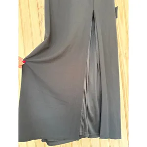 NWT Lulus Poised Preparation Black Asymmetrical Column Maxi Dress Party Size XL thumbnail 5